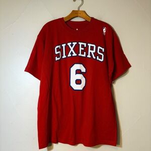 Adidas Philadelphia 76ers Julius Erving NBA Basketball Cotton Jersey Red Men's L